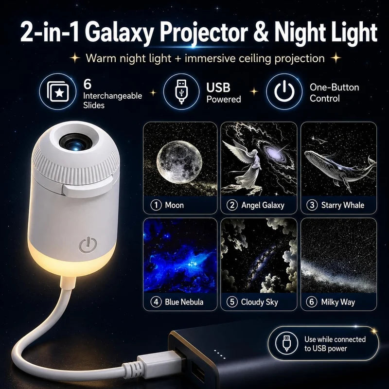 Mini galaxy star projector